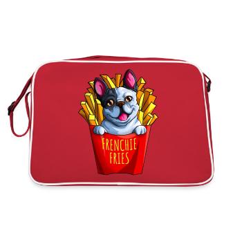 Frenchie Fries Fanatics Drôle de bouledogue français - Sac Retro - rouge/blanc - Dos