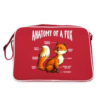 Anatomie d'un renard Amant drôle de renards Gif animal mignon - Sac Retro - rouge/blanc - Dos