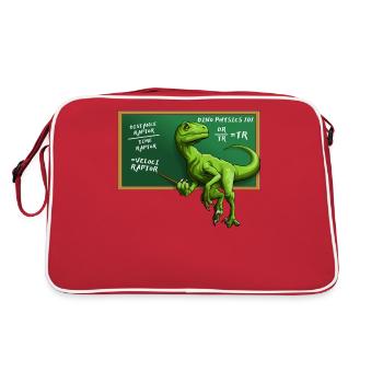 Funny Velociraptor Sarcastic Dino 101 Raptor Dinos - Retro Bag - red/white - Back