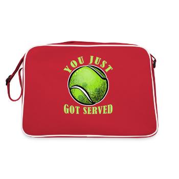 You Just Got Served Tennis Funny Tennis Gift Tee - Retro Tasche - Rot/Weiß - Hinten