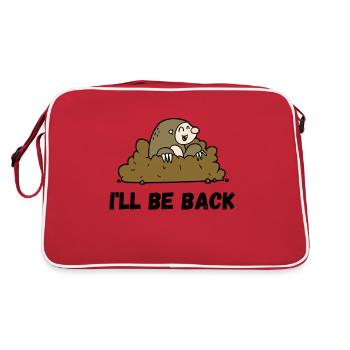 Funny mole in the garden | Mole design - Retro Bag - red/white - Back