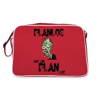 Planlos geht der Plan los - Retro Tasche - Rot/Weiß - Hinten