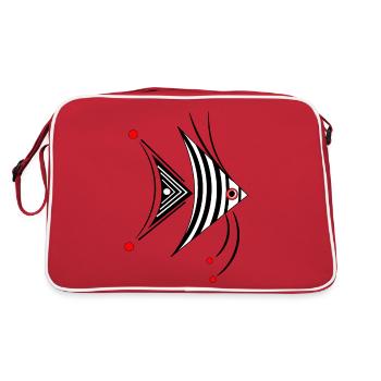 Poisson poisson-ange abstrait perche pêche aquarium - Sac Retro - rouge/blanc - Dos