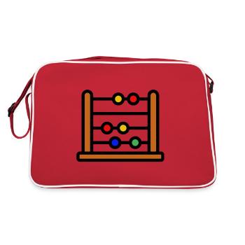 Calculatrice abaque - Calculatrice colorée - Sac Retro - rouge/blanc - Dos
