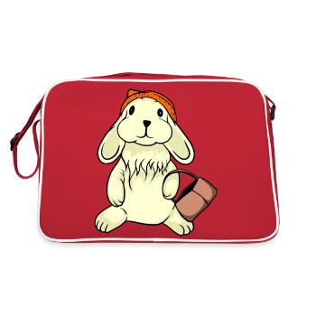 with hat and basket - Retro Bag - red/white - Back