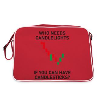 Candlesticks Stock Market Funny Trading Share - Retro Bag - red/white - Back