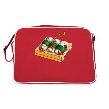 Mignon Sleepy Sushi Kawaii Funny Japanese Sushi Food - Sac Retro - rouge/blanc - Dos