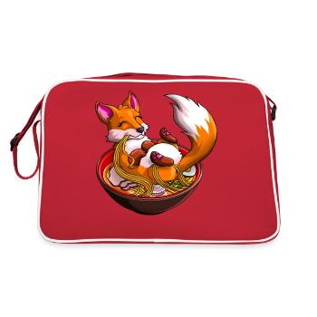 Ramen Noodles Fox Lover Kawaii Japonais Anime Cadeau - Sac Retro - rouge/blanc - Dos