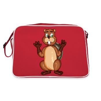 Beaver mains en l'air - Sac Retro - rouge/blanc - Dos
