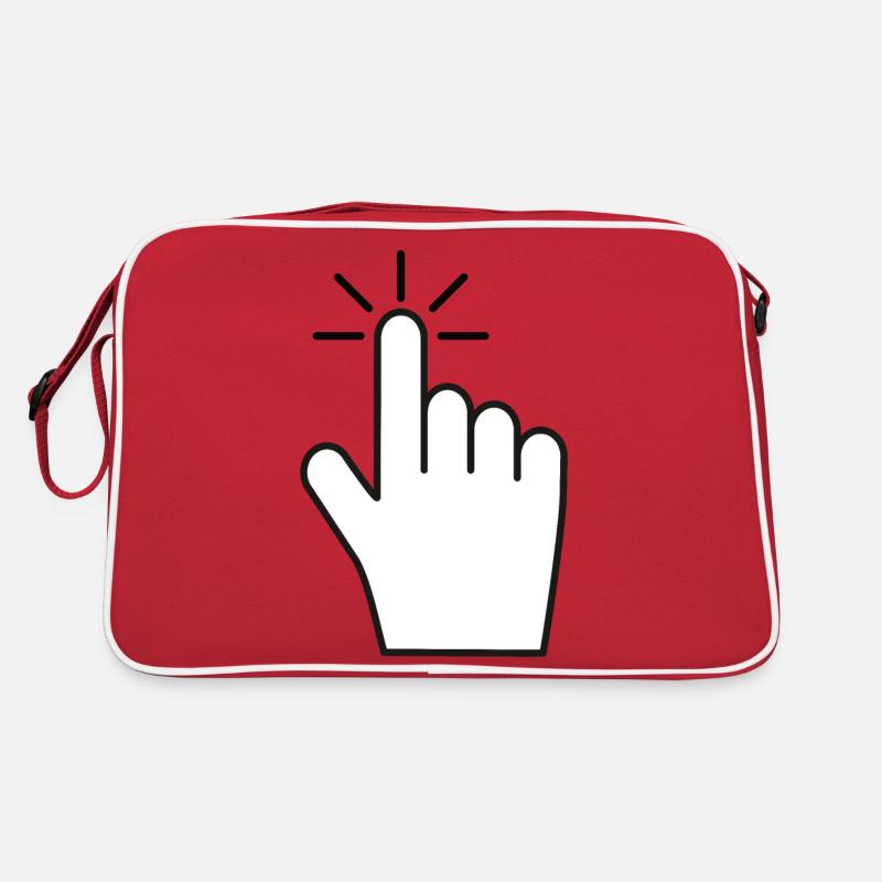Click Here - Index Finger Click Icon - Retro Bag - red/white