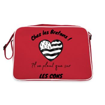 La Bretagne Proverbe breton cadeau humour régional - Sac Retro - rouge/blanc - Dos