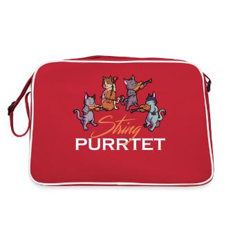 Chat de Purrtet de corde jouant le violon Cello Kitty Clas - Sac Retro - rouge/blanc - Dos