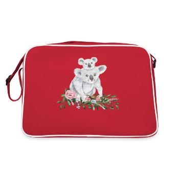 Mère fête des Mères koala Maman et Bébé Koala - Sac Retro - rouge/blanc - Dos