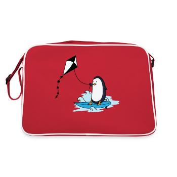 Pingouin au kite surf - Sac Retro - rouge/blanc - Dos