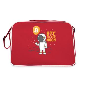 Cryptocurrency Bitcoin Astronaut BTC to The Moon - Retro Bag - red/white - Back
