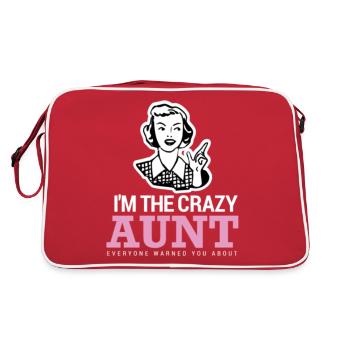 Funny Aunt Design Crazy Aunt Design - Retro Bag - red/white - Back