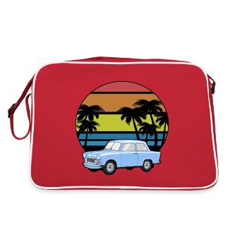 Trabi racing cardboard GDR East German cult car retro - Retro Bag - red/white - Back