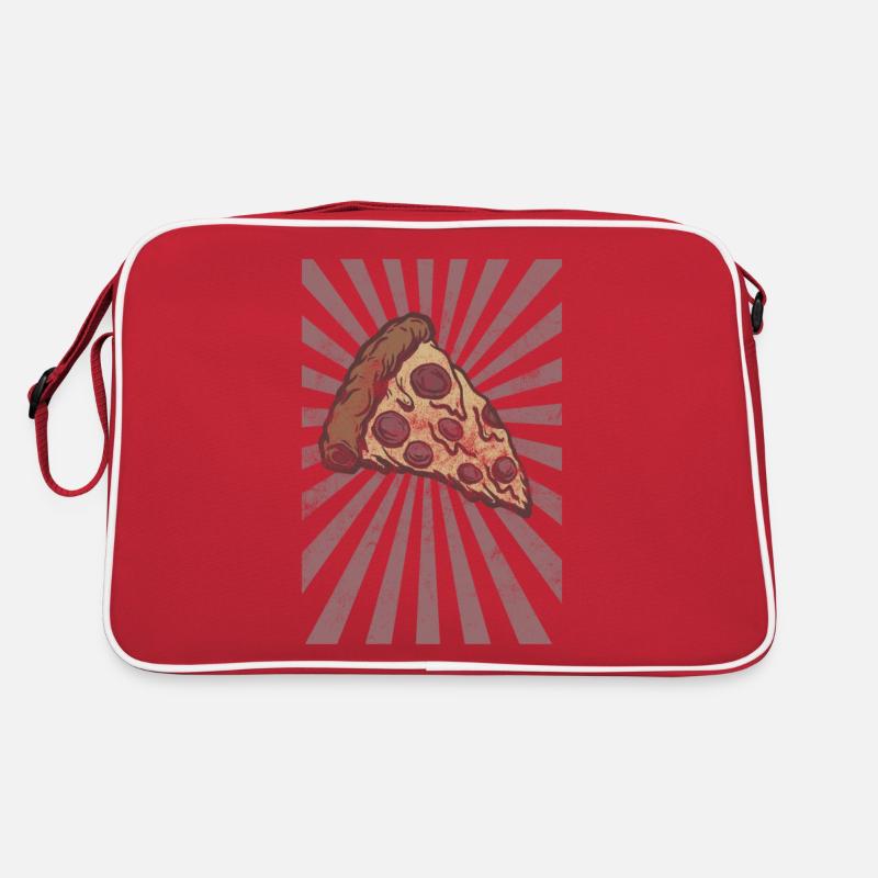 Cool Vintage Pepperoni Pizza Slice - Retro Bag - red/white