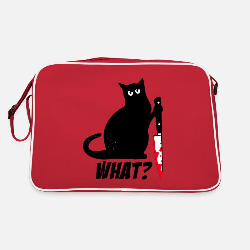 WHAT? Cat, Killer Cat - mörderische Katze Retro Tasche