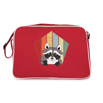 Racoon Trash Panda Racoons Gift - Retro Bag - red/white - Back
