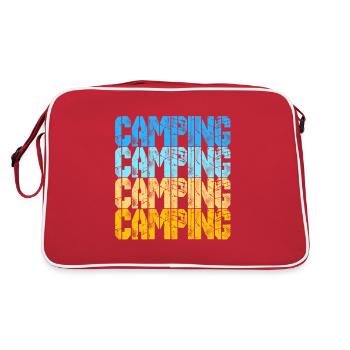 Camping Camping Camping Lustiger Spruch - Sac Retro - rouge/blanc - Dos