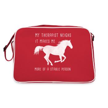 Equine therapy comic design / gift - Retro Bag - red/white - Back