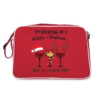 I M DREAMING OF A WHITE CHRISTMAS BUT - Retro Bag - red/white - Back