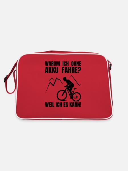 Warum ich ohne Akku fahre - Fahrrad - Rennrad - Retro Tasche - Rot/Weiß