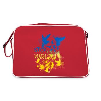 ukraine,stop war,peace,friede,Graffiti - Retro Tasche - Rot/Weiß - Hinten