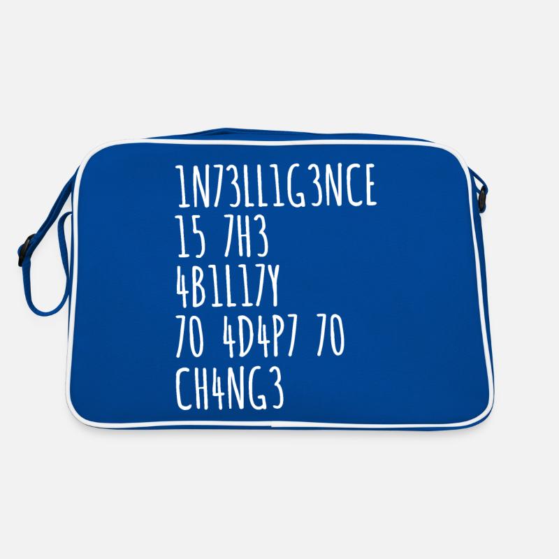 INTELLIGENCE IS THE ABILITY TO ADAPT TO CHANGE Retro Bag