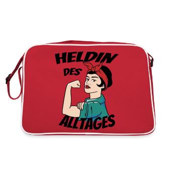 Heldin des Alltags Frauentag - Retro Tasche - Rot/Weiß - Hinten