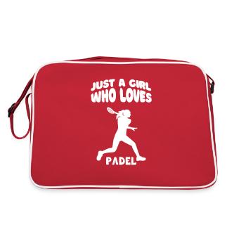 Juste une fille qui aime le padel padel pour les femmes - Sac Retro - rouge/blanc - Dos