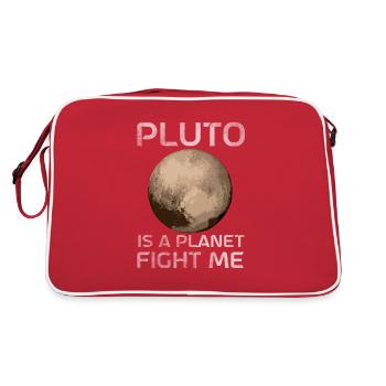 Pluto Is A Planet Fight Me Planet Pluto - Retro Bag - red/white - Back