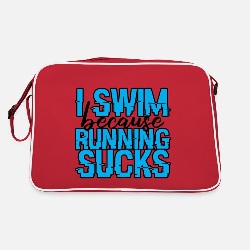 I Swim Because Running Sucks 4 Retro Tasche