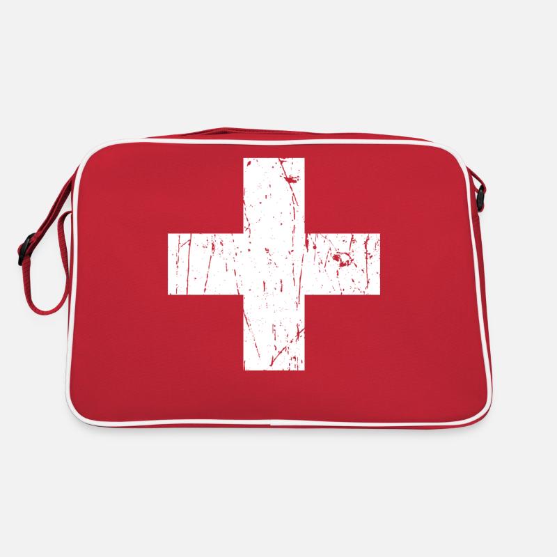 Schweiz Flagge - Retro Tasche - Rot/Weiß