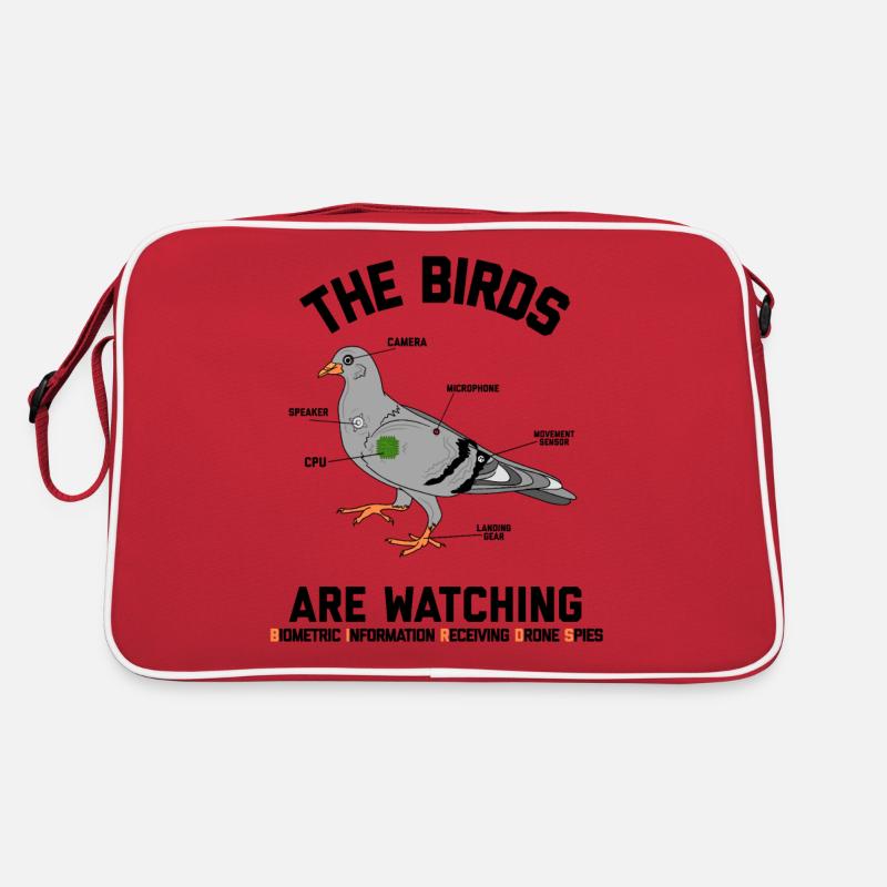 Les oiseaux regardent la conspiration des drones drôle Sac Retro