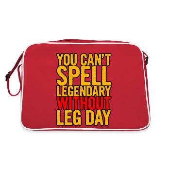 You Can't Spell Legendary Without Leg Day 2 - Retro Bag - red/white - Back