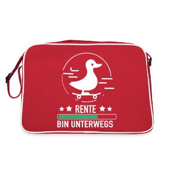 Rente Rentner Spruch ente pension Ruhestand - Retro Bag - red/white - Back