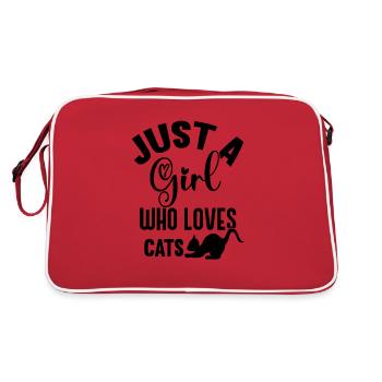 just a girl who loves cats - Retro Bag - red/white - Back