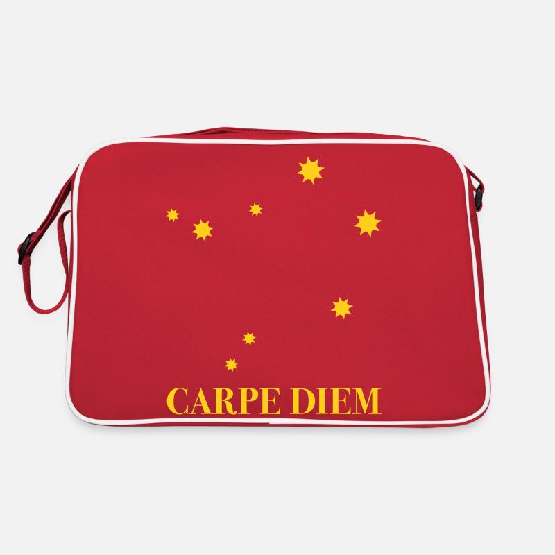 Carpe Diem nutze den Tag Sternbild Waage Libra Ode Retro Tasche