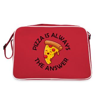 La pizza est toujours la réponse à la pizza drôle - Sac Retro - rouge/blanc - Dos