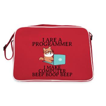 Je suis un programmeur Je fais bip d’ordinateur boop beep4 - Sac Retro - rouge/blanc - Dos