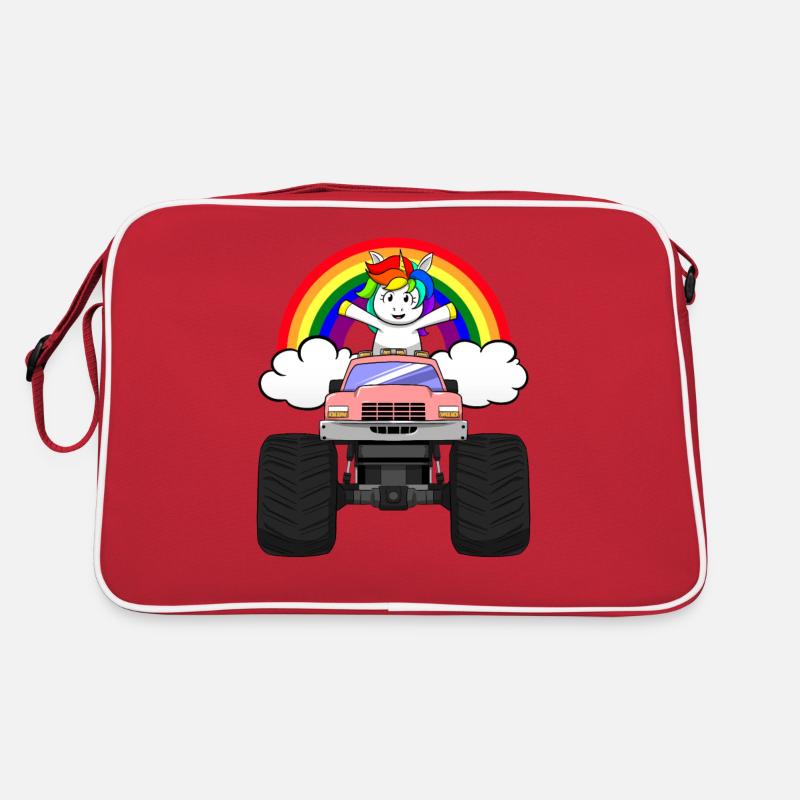 Monster Truck Unicorn Rainbow Clouds I Gift Retro Bag