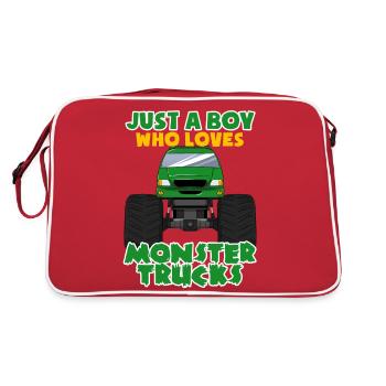 Monster Truck Big Tires Boy Love I Cadeau - Sac Retro - rouge/blanc - Dos