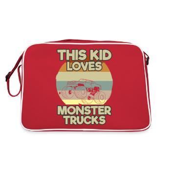 Monster Truck Big Tire Enfant Amour I Cadeau - Sac Retro - rouge/blanc - Dos