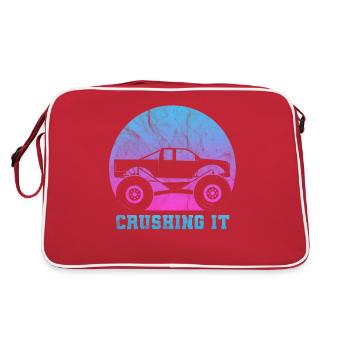 Monster Truck Big Tire Enfant Amour I Cadeau - Sac Retro - rouge/blanc - Dos