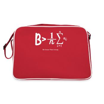 Be Greater Than Average Funny Mathematics Greater - Retro Bag - red/white - Back