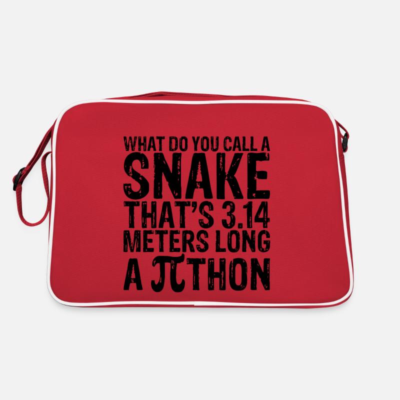 A Snake That's 3.14 Meters Long, A Pithon 4 - Retro Tasche - Rot/Weiß