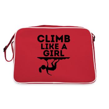 Rock Climbing Girl Bouldering - Retro Bag - red/white - Back