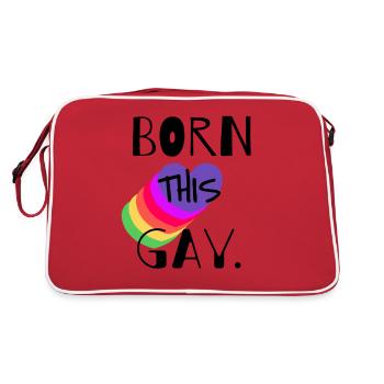 BORN THIS GAY - Retro Bag - red/white - Back